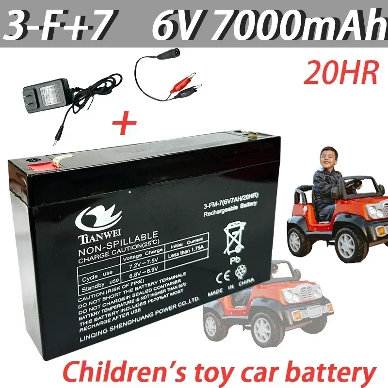 100%  New 6V lead-acid battery 7000mAh for children's electric cars, toys, cars, motorcycles, baby strollers, battery batteries