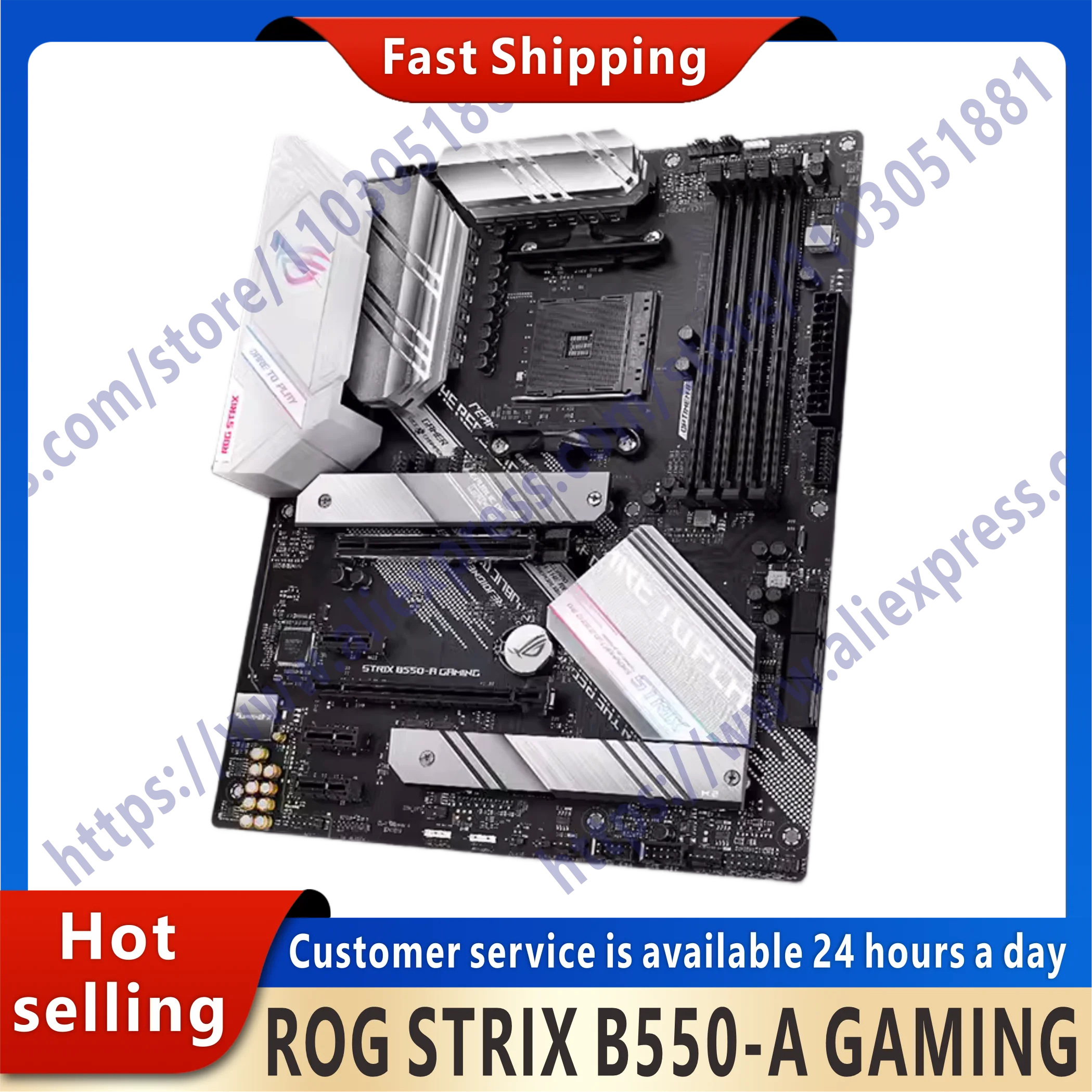 Used ROG STRIX B550-A GAMING with AMD B550 chipset AMD Ryzen 3000 4 × DDR4 128GB PCI-E 4.0 2 × M. 2 6 × SATA III ATX