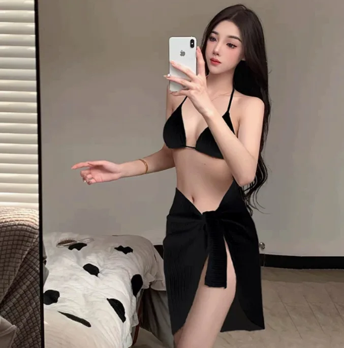 Swimsuit Women's One-piece Sports Hot Spring Swimsuit Simple and Conservative Slimming Dress Style Vacation Tour