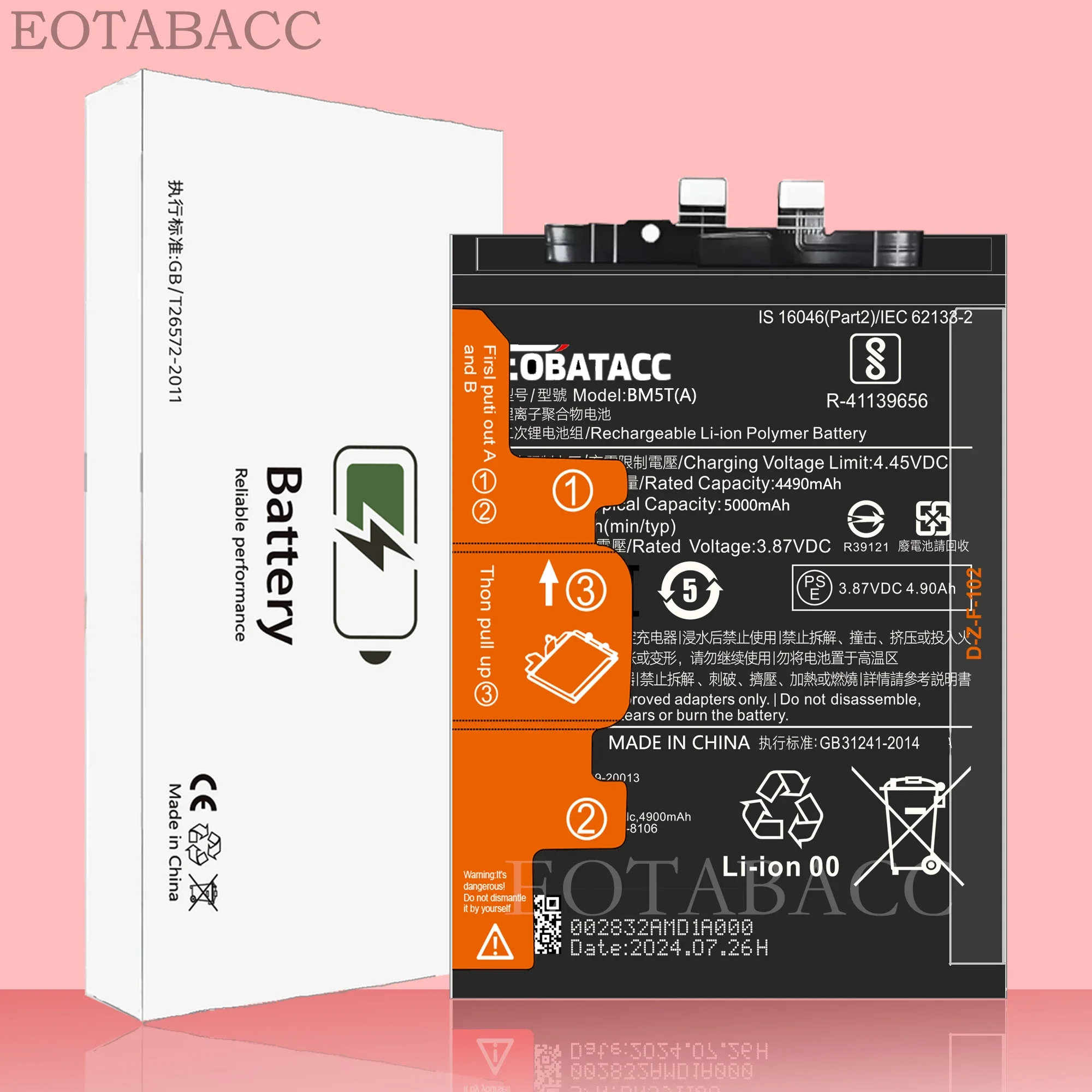 EOTABACC 100% New Original Battery BM5T(A) For XIAOMI 13T/Poco X6 Pro 5G Battery +Tools