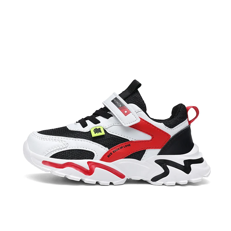 Kinder Turnschuhe Sportschuhe für Jungen Mode Leder Kinder Atmungsaktive Mesh Komfort Schuhe Casual Walking Outdoor Laufschuhe – Detail 12