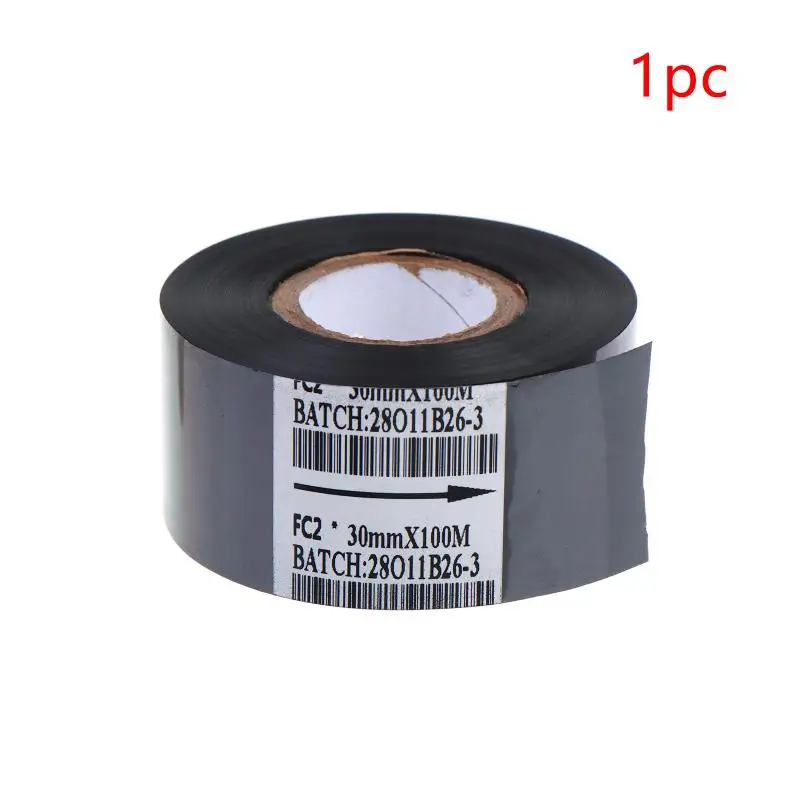 For Stamping Machine Printer Ink Heat Transfer Tape Production Date Printing FC2 30mm*100m Black Thermal Printing Ribbon