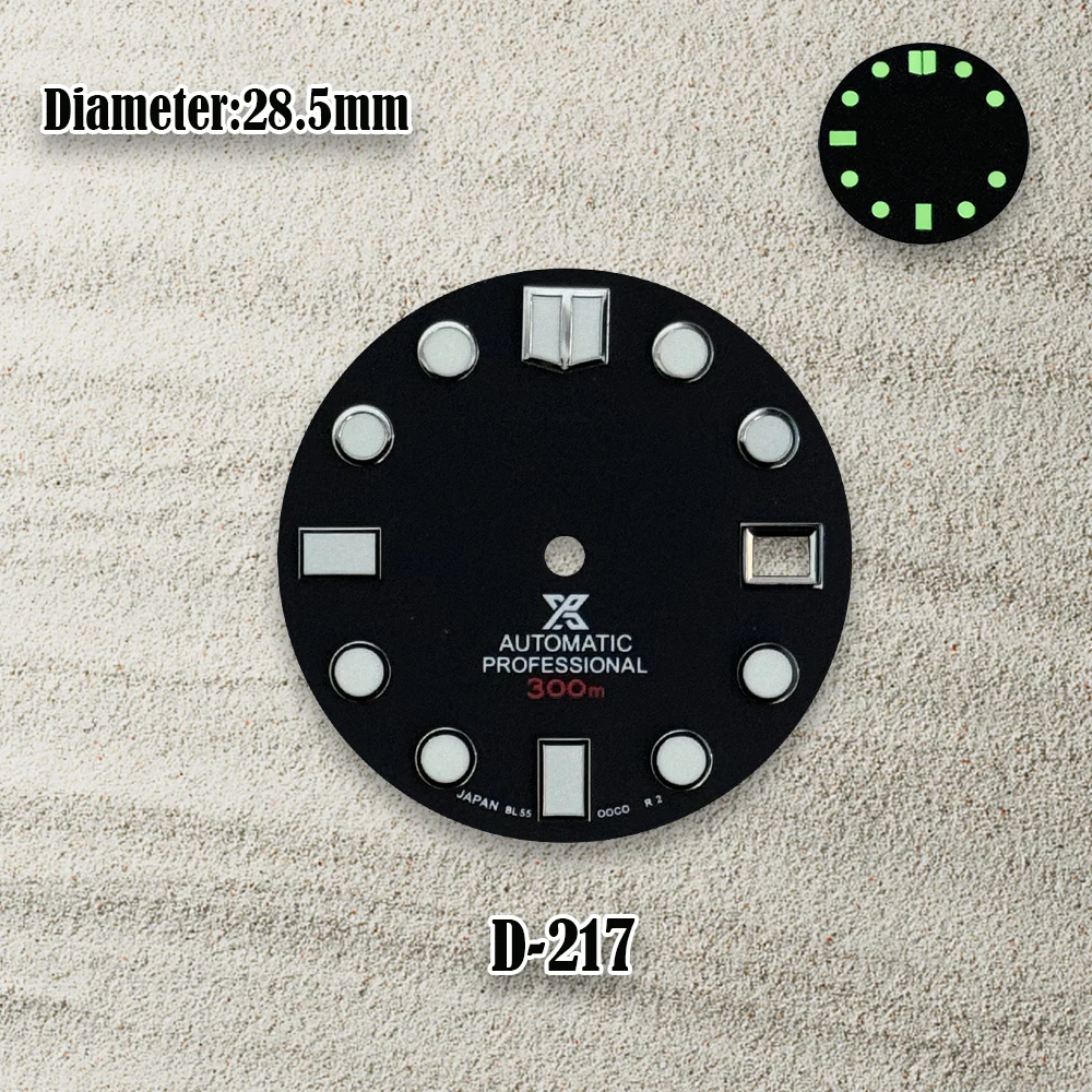 28.5mm NH35 Dial S Dial MOD SUB/SKX007 DIal FIt NH35/NH36 Movement 3/3.8 o\'clock Crown Green Luminous Watch Accessories