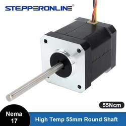 STEPPERERONLINE Nema 17 Stepper Motor 55mm Round Shaft 55Ncm 17HS19-2504S-H-V1High Temp Insulation Class H 180C for 3D Printer