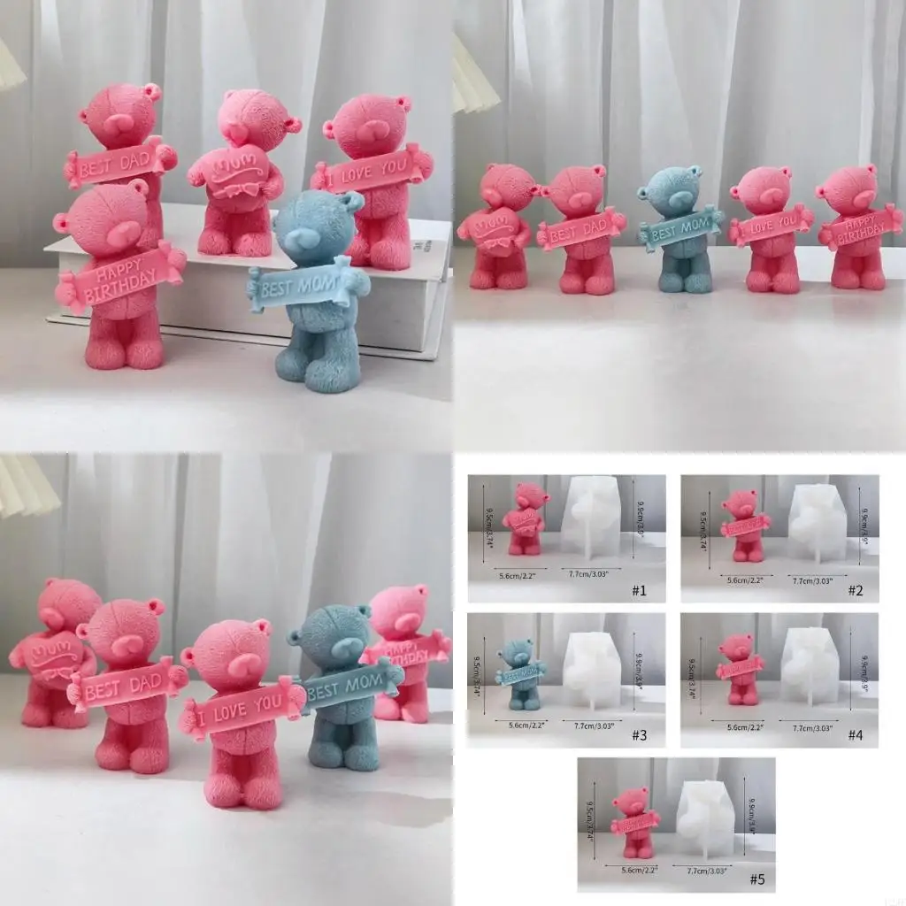 

Формы для свечей в форме медведя, силиконовые формы, форма для украшения из смолы для изготовления свечей