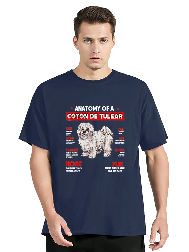 Anatomy of a Coton De Tulear Dog T Shirt Dog Lovers Tees Fashion Cotton Tees Women Men Oversized T-shirt Clothing