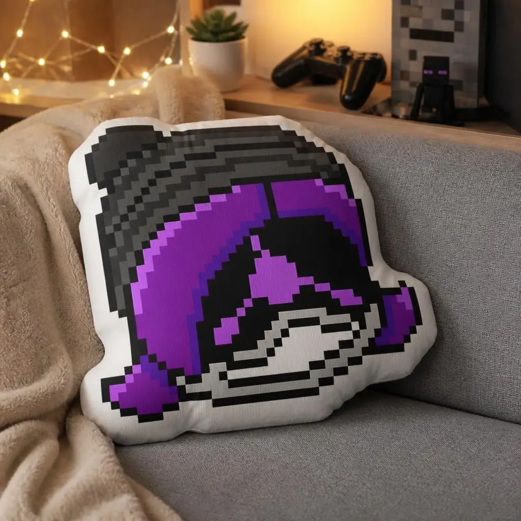 Solver Uzi Pixel Art Shaped Throw Pillow Irregular Stuffed Cushion Gamer Room Decor Murder Drones Sofa Accent Home Decor