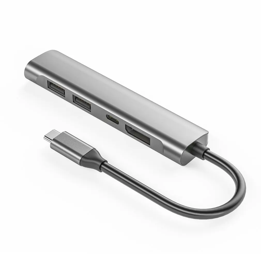 Горячая док-станция-концентратор USB C 5 в 1, адаптер USB C к порта дисплея типа C к USB2.0 PD, многопортовая док-станция-концентратор для настольного ноутбука