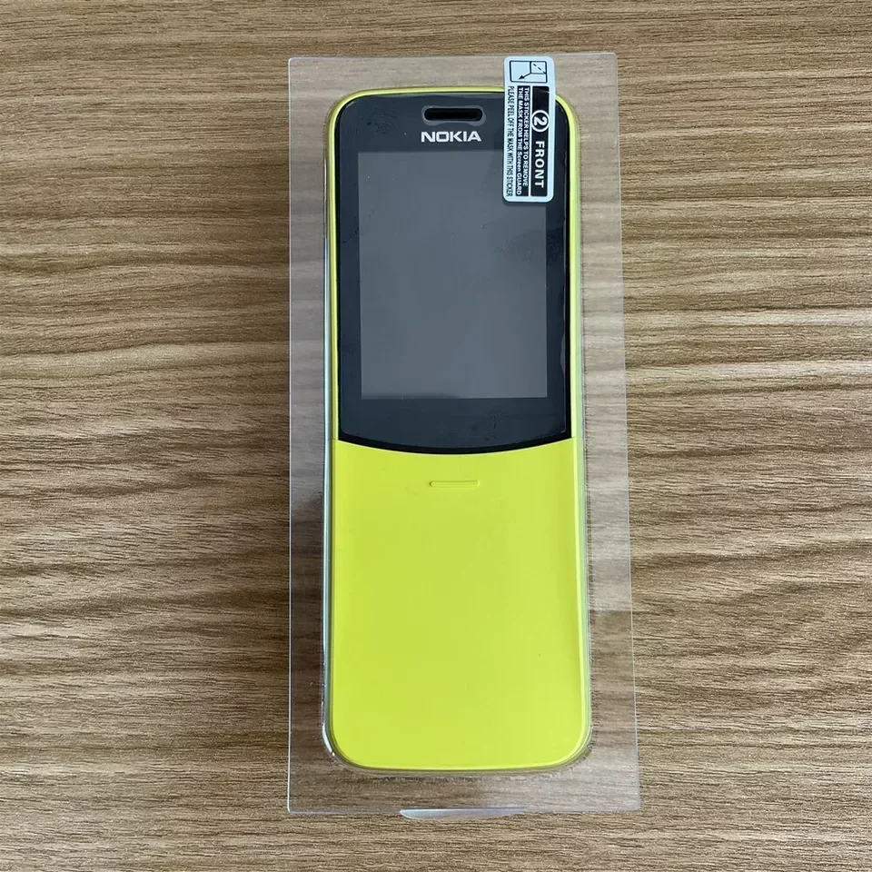 هاتف Nokia 8110 4G LTE ثنائي الشريحة للهاتف المحمول 4GB + 512MB Banana Sim Free WIFI GPS Slide KaiOS هاتف ذكي أصلي غير مقفول