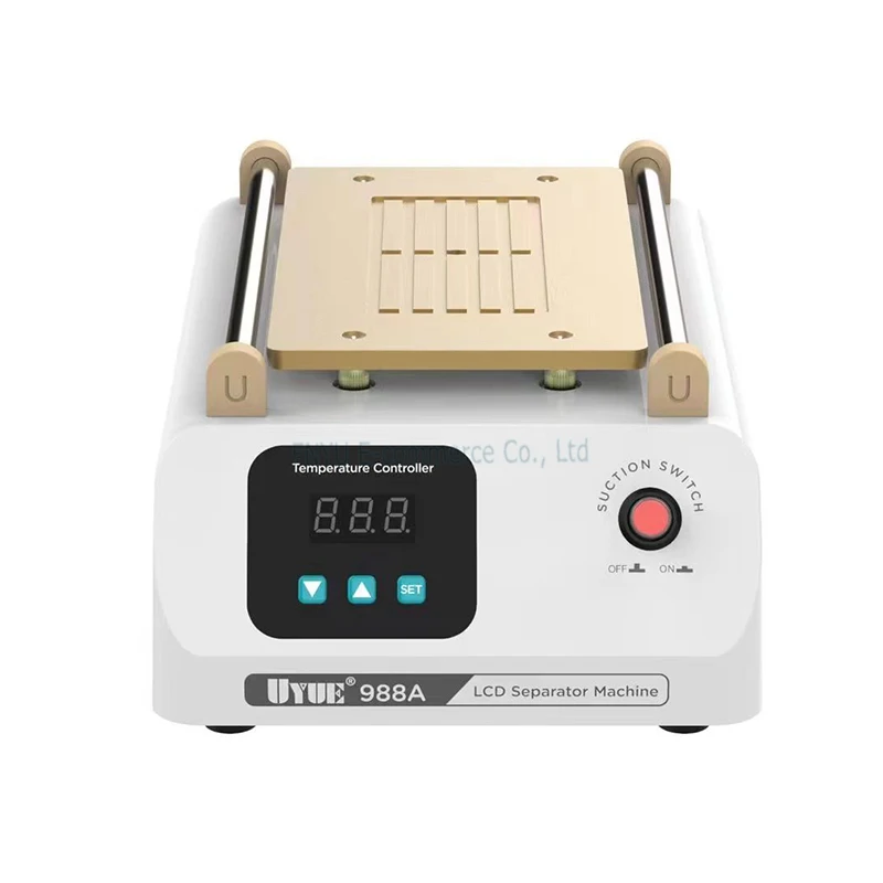 UYUE เครื่องแยกหน้าจอ, เครื่องแยกหน้าจอ LCD 988A ปั๊มสุญญากาศในตัวสำหรับแพลตฟอร์มทำความร้อนที่รื้อหน้าจอโทรศัพท์8นิ้ว