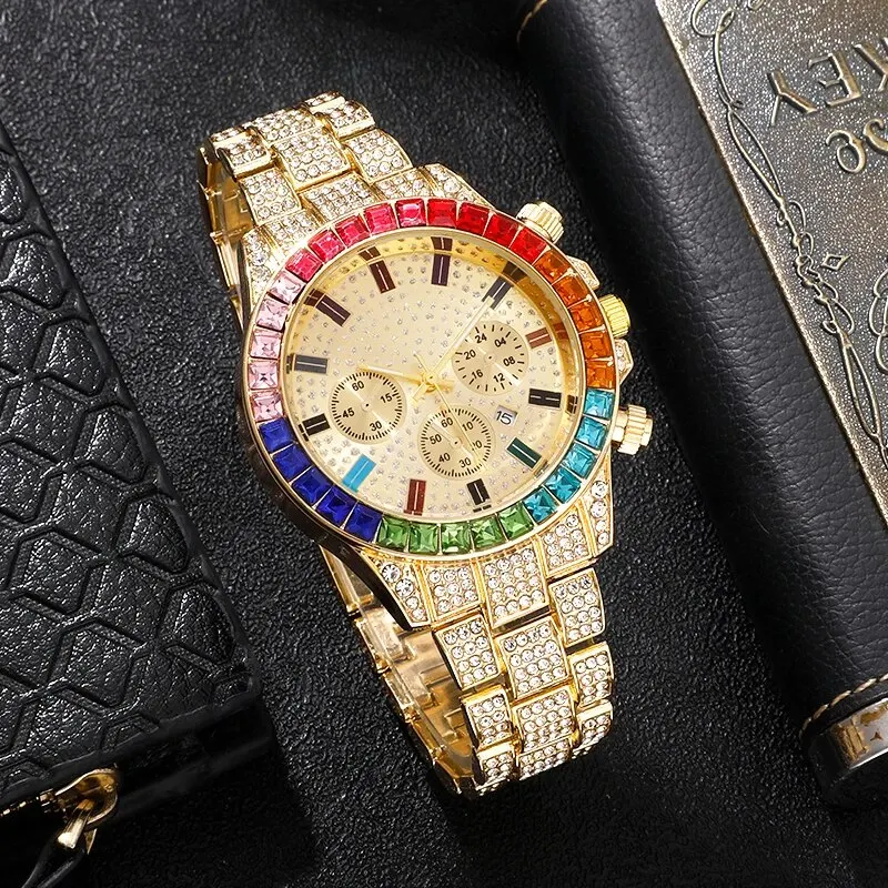 Diamond Women\'s Watches Gold Watch Ladies Wrist Watches Luxury Brand Rhinestone Women Bracelet Set Watches Female Relogio