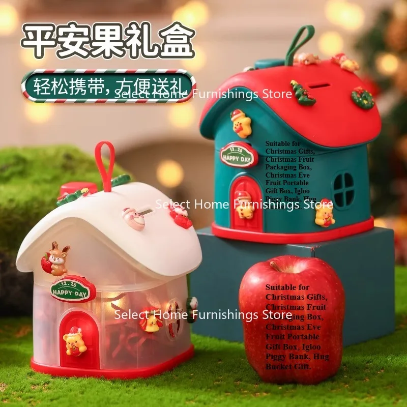 

Suitable for Christmas Gifts, Fruit Packaging Box, Christmas Eve Fruit Portable, Igloo Piggy Bank, Hug Bucket Gift.