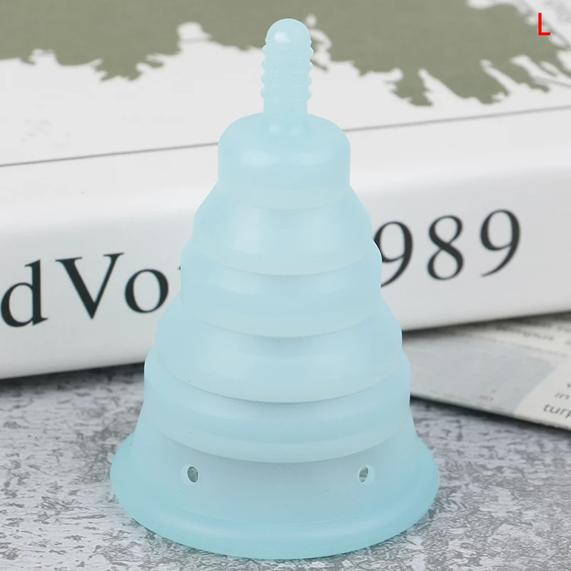 1pc Medical Grade Menstrual Collector Lady Menstrual Cup Silicone Feminine Hygiene Period Cup Reusable Folding Menstrual Cup