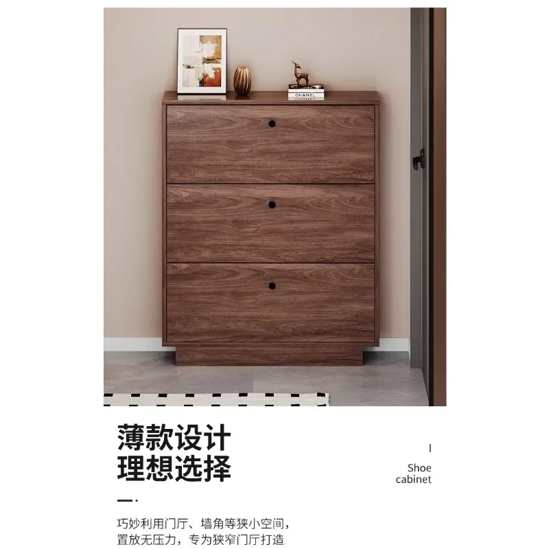 Home ultra-thin shoe cabinet 20cm tipping bucket shoe cabinet Home door large-capacity locker Modern simple foyer cabinet