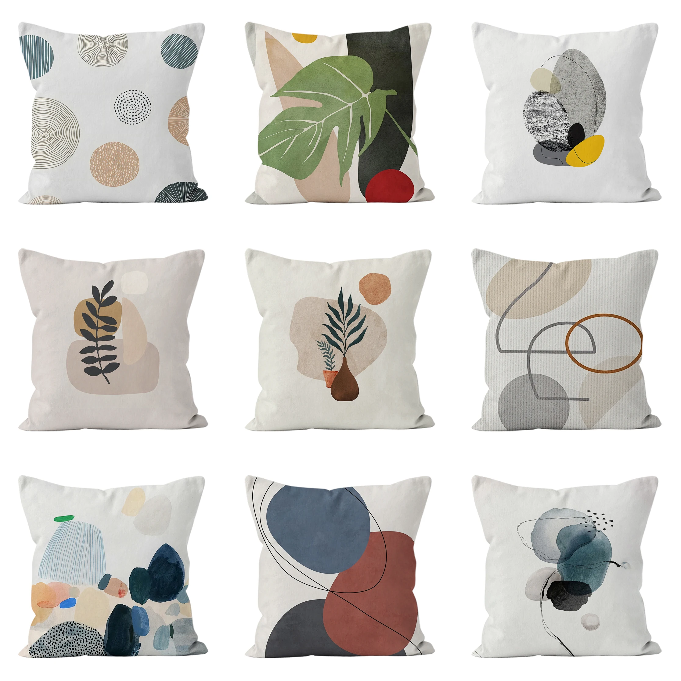 

Скандинавская современная декоративная подушка с геометрическим принтом, квадратная, в простом стиле, для дома, тканевая наволочка