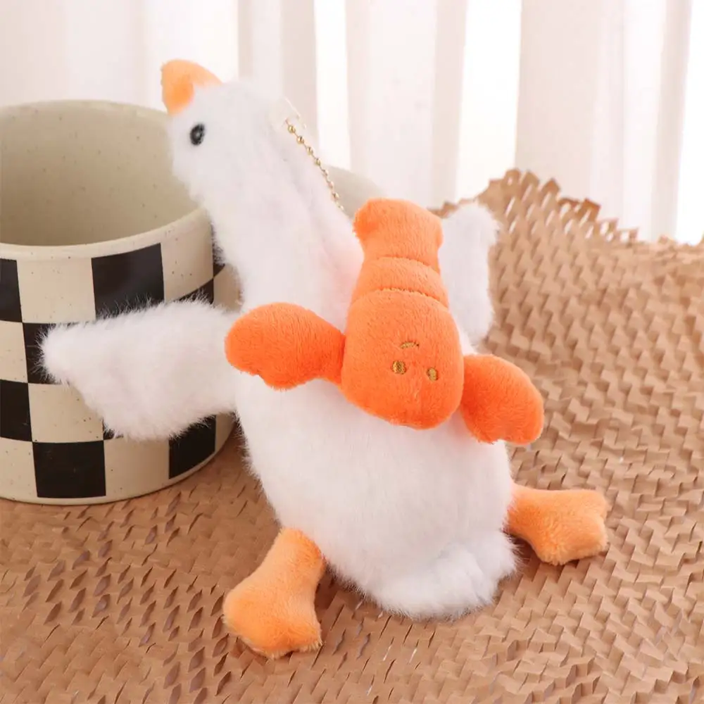 Crayfish Turtles Bees Duck Keychain Fluffy Soft Bees Duck Pendant Trinket Cartoon Cartoon Duck Keychain Bag Hanging