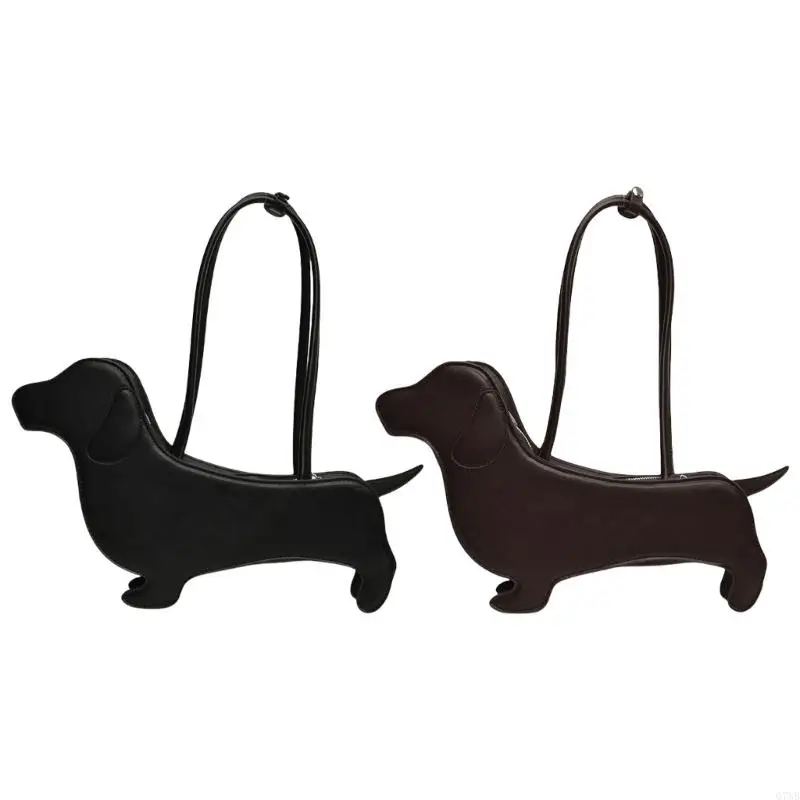 

G7NB Elegant PU Leather Underarm Bag Dachshund Shoulder Bags Casual Handbag For Pet Enthusiasts And Trendsetters