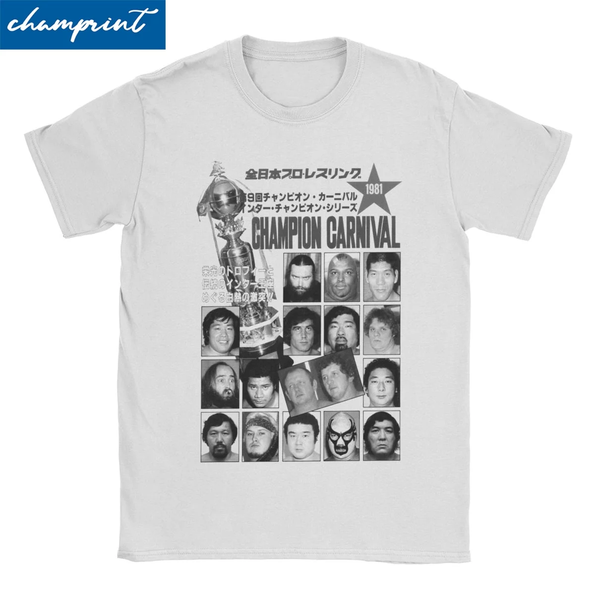 Vintage All Japan Champion Carnival Puroresu Pro Wrestling T-Shirts Men Cotton T Shirts Short Sleeve Tee Shirt Birthday Present