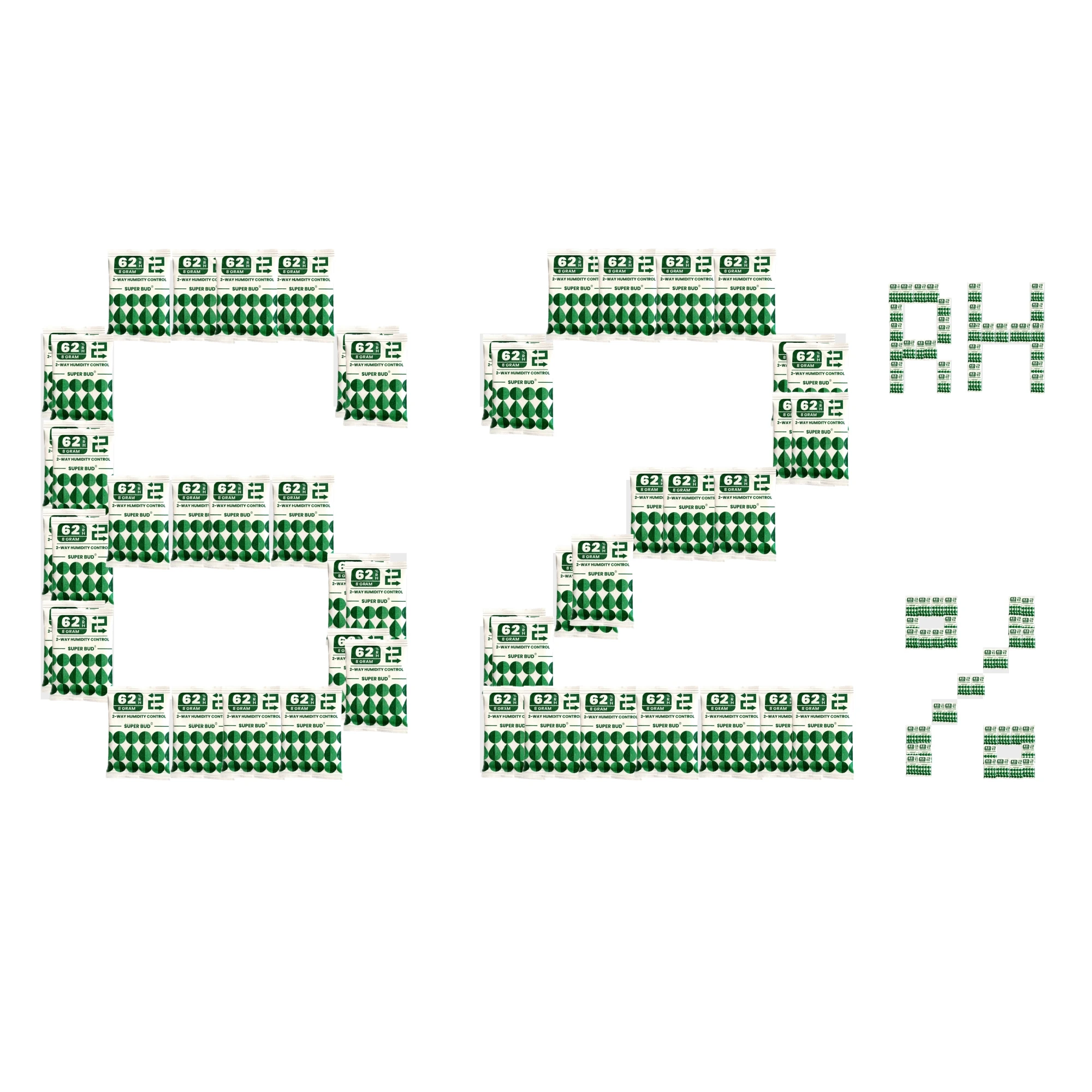 Paquetes de Control de humedad de 2 vías, tamaño 4g/ 8g, 62% RH para curar y almacenar brotes de flores, equilibrador de humedad de hierbas,