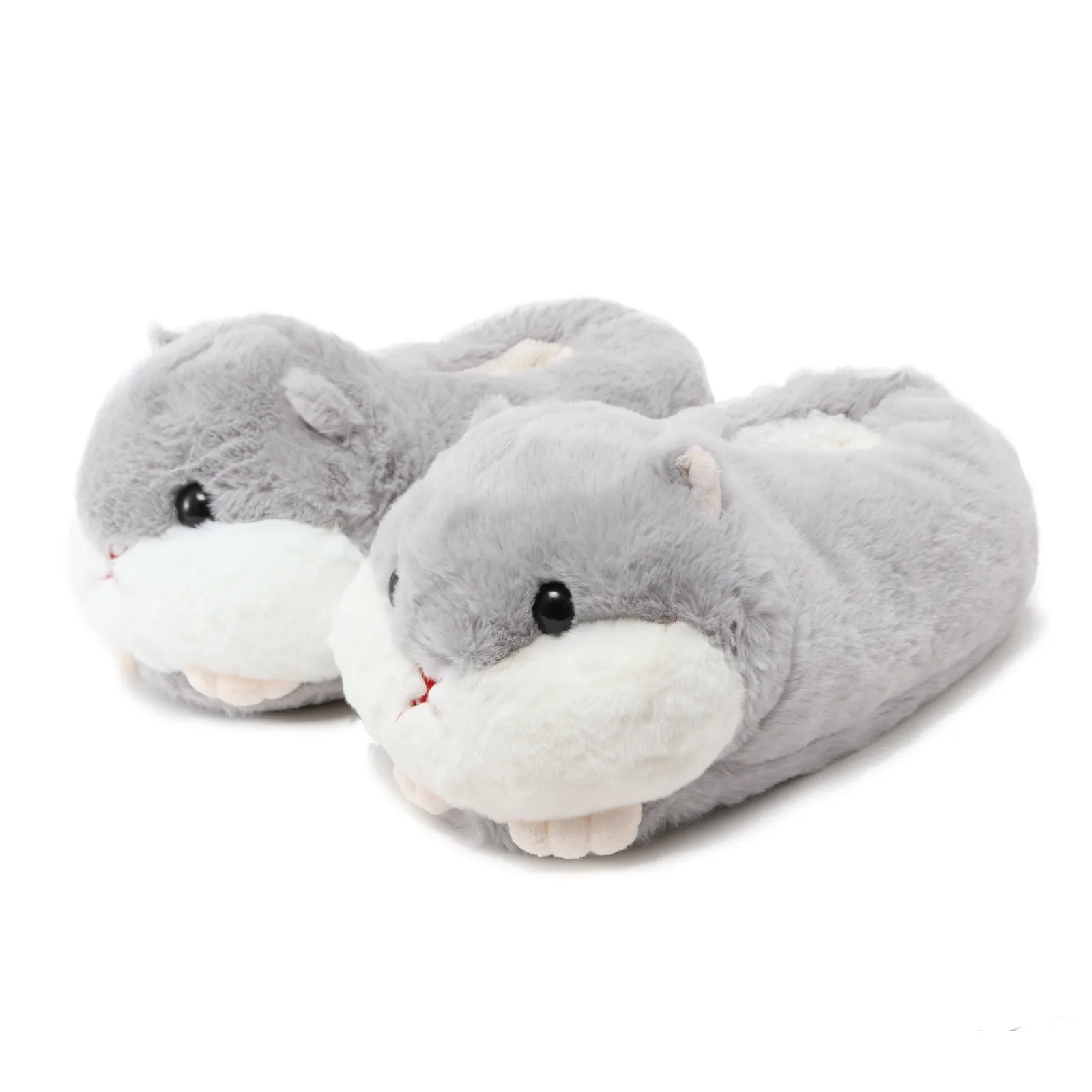 Cartoon Warm Winter Slippers Kawaii Hamster Unicorn Plush Shoes Soft Sole Flat Home Cotton Shoes Girl Women Floor Mute Non-slip