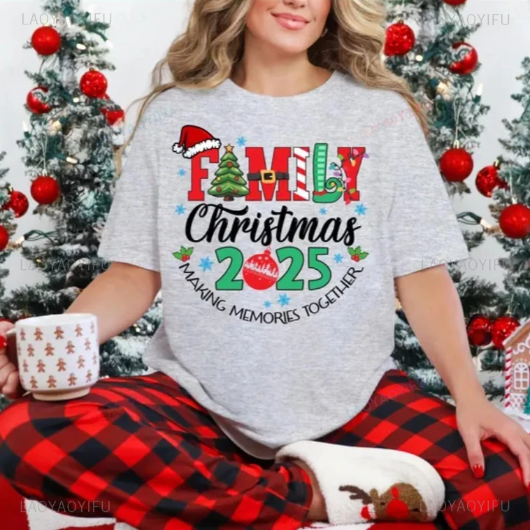 Maßgeschneidertes Weihnachts-T-Shirt, Familie, Weihnachten, 2025, Weihnachts-T-Shirt, Individualität, einzigartige Originalität, 2025, Weihnachts-T-Shirts