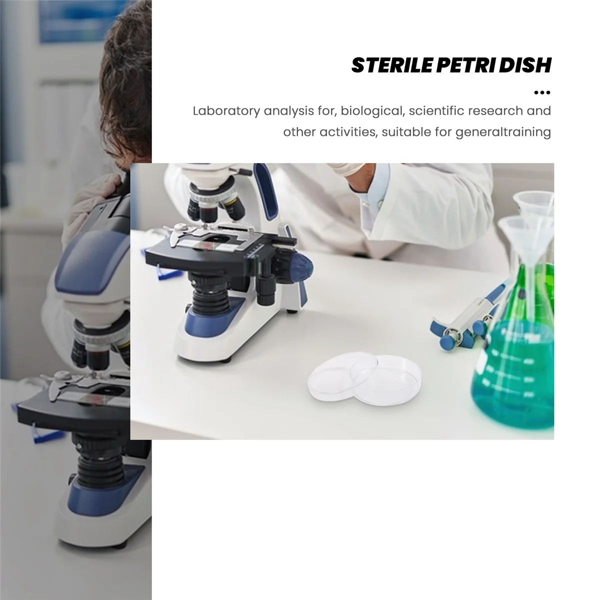 Новые 10 шт. стерильные чашки Петри с крышками для лабораторных тарелок, бактериальных дрожжей 55 мм x 15 мм