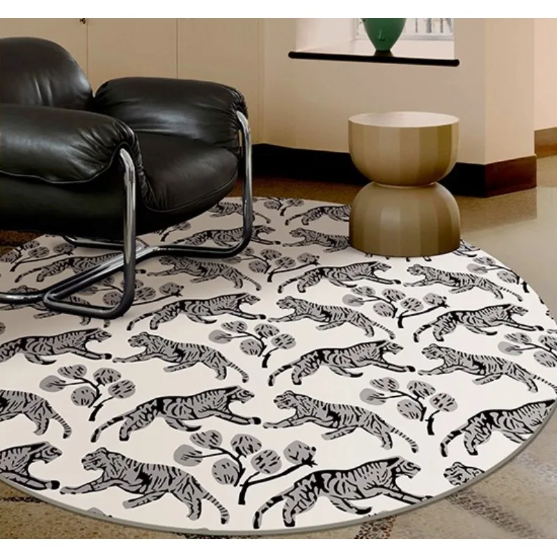 الرجعية جولة سجادة غرفة معيشة أنماط النباتات الحيوانية الفنية الإبداعية تصميم غرفة نوم البساط ديكور المنزل خزانة السرير حصيرة вг kohvers