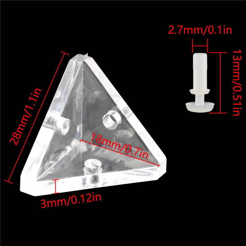 HOT 12Pcs Acrylic Corner Brackets with Semitransparent Screws Clear 3-Hole Right Angle Joint Brace Brackets