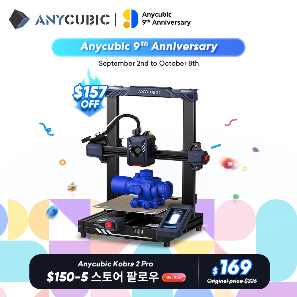 ANYCUBIC Kobra 2 Pro 최대 인쇄 속도 FDM 3D 프린터, 25 포인트 자동 레벨링, 9.8x8.7x8.7 인치 인쇄 크기, 500 mm/s 