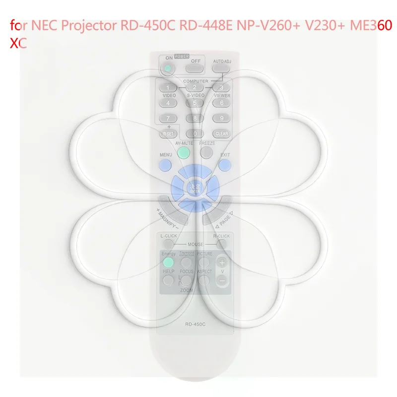 RD‑450C RD‑448E Replacement Remote Control for  NP‑V260+ V230+ ME360 Projector Home Theater Office Monitor Accessory