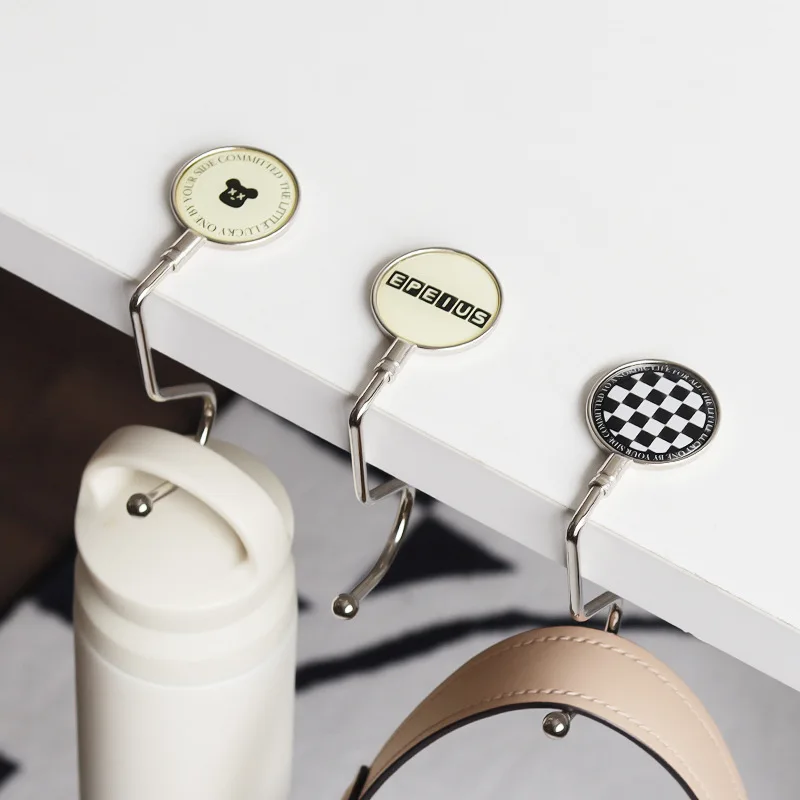 Nordic Ins Wind Table Edge Hook Portable Stainless Steel Hanger Desk Desk Hanging Bag Free of Punching