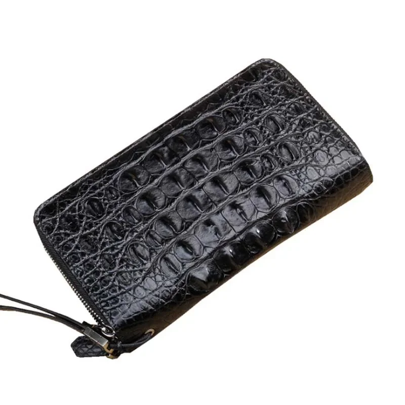 ourui bag male  Double zipper  men wallet   large capacity  black  male  Hand bag men clutch bag