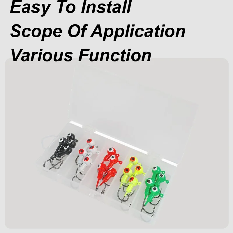 

Крючки для джиг-головки Компактная джиг-головка 20X Прочная универсальная реалистичная снасти для глаз для реки, пресноводной форели, озера, соленой воды, окуня, сома