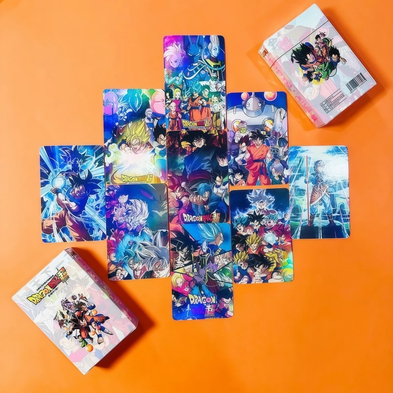 50pcs Dragon Ball holographic cards cartoon anime merchandise Gohan Vegeta Son Goku goods self-printed postcard box lomo cards view 5