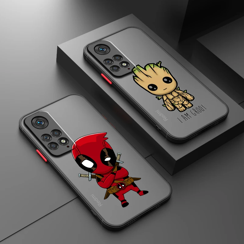 SpiderMan Deadpool Heroic Anime Frosted Translucent For Redmi 8 8A 9A 9C 9AT 9 9T 10X 10A 10C 10 11A 12C 12 13C 5G TPU