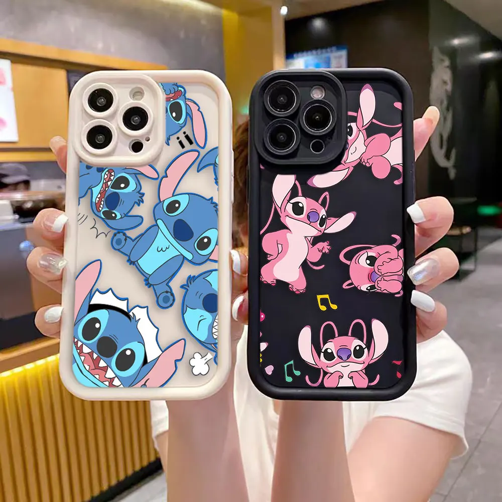 Disney Lilo Stitch Angel Phone Case For VIVO V20 V23 V25 V27 V27E V29 V30 V30E X60 X70 X80 90 X100 PRO 5G Case Funda Capa Shell