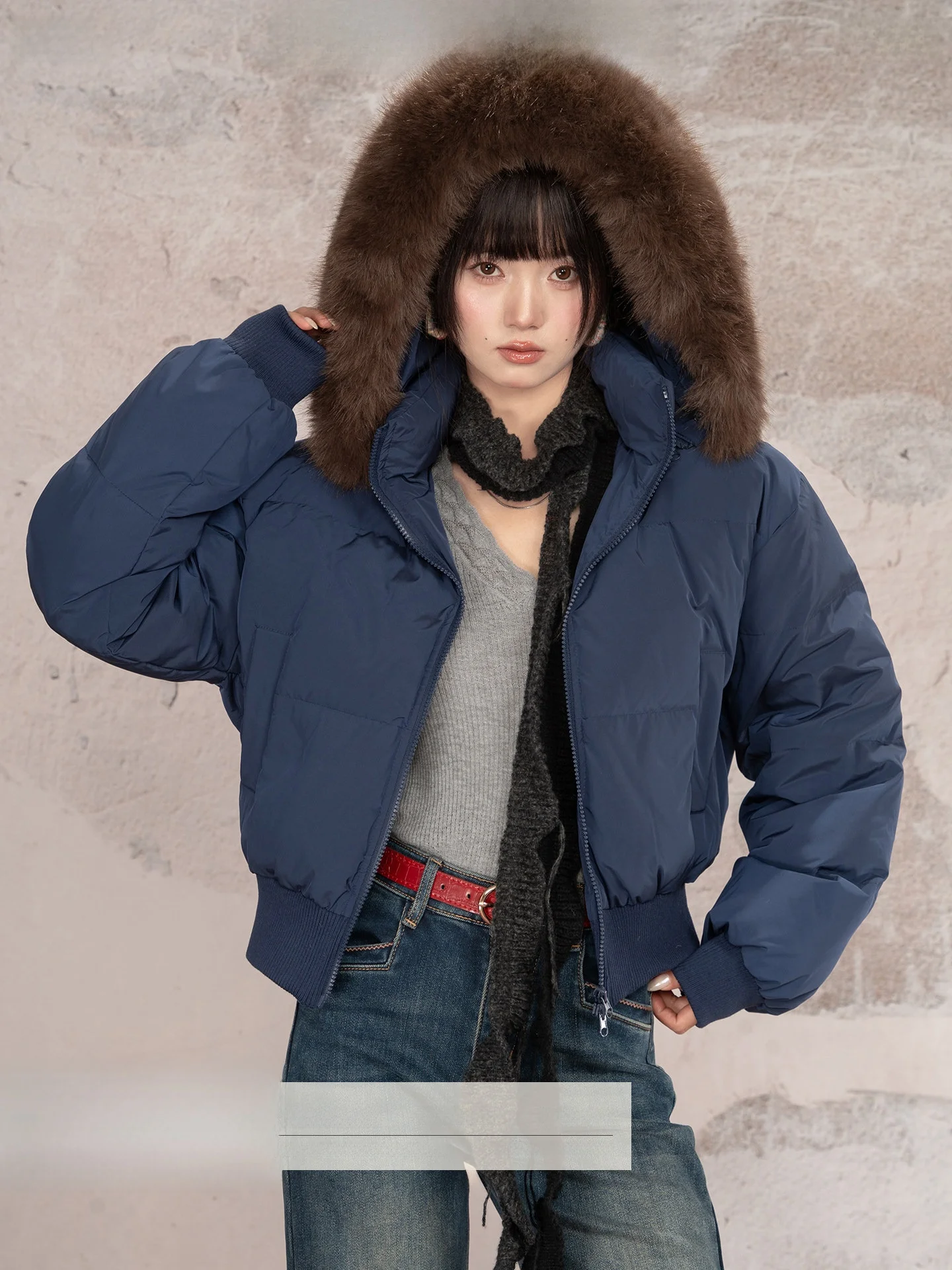 

Утепленная белая пуховая куртка Loveheynew для женщин с отстегивающимся меховым воротником, свободного кроя, теплая, универсальная верхняя одежда