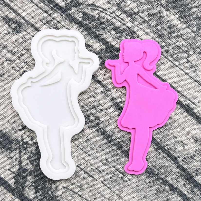 Heart Girl Valentine's Day Silicone Cake Baking Mold Sugarcraft Chocolate Cupcake Fondant Cake Decorating Tools