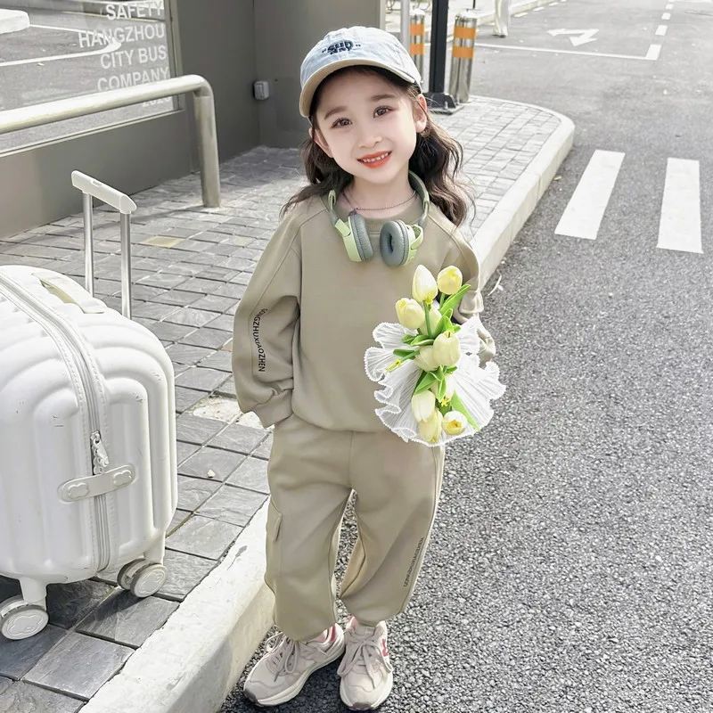 Girls Clothing Sets Children Pullover Sweatshirt Sweatpants 2 Pcs Suit Kids Clothes Outfits Sportswear Baby Casual Tracksuits