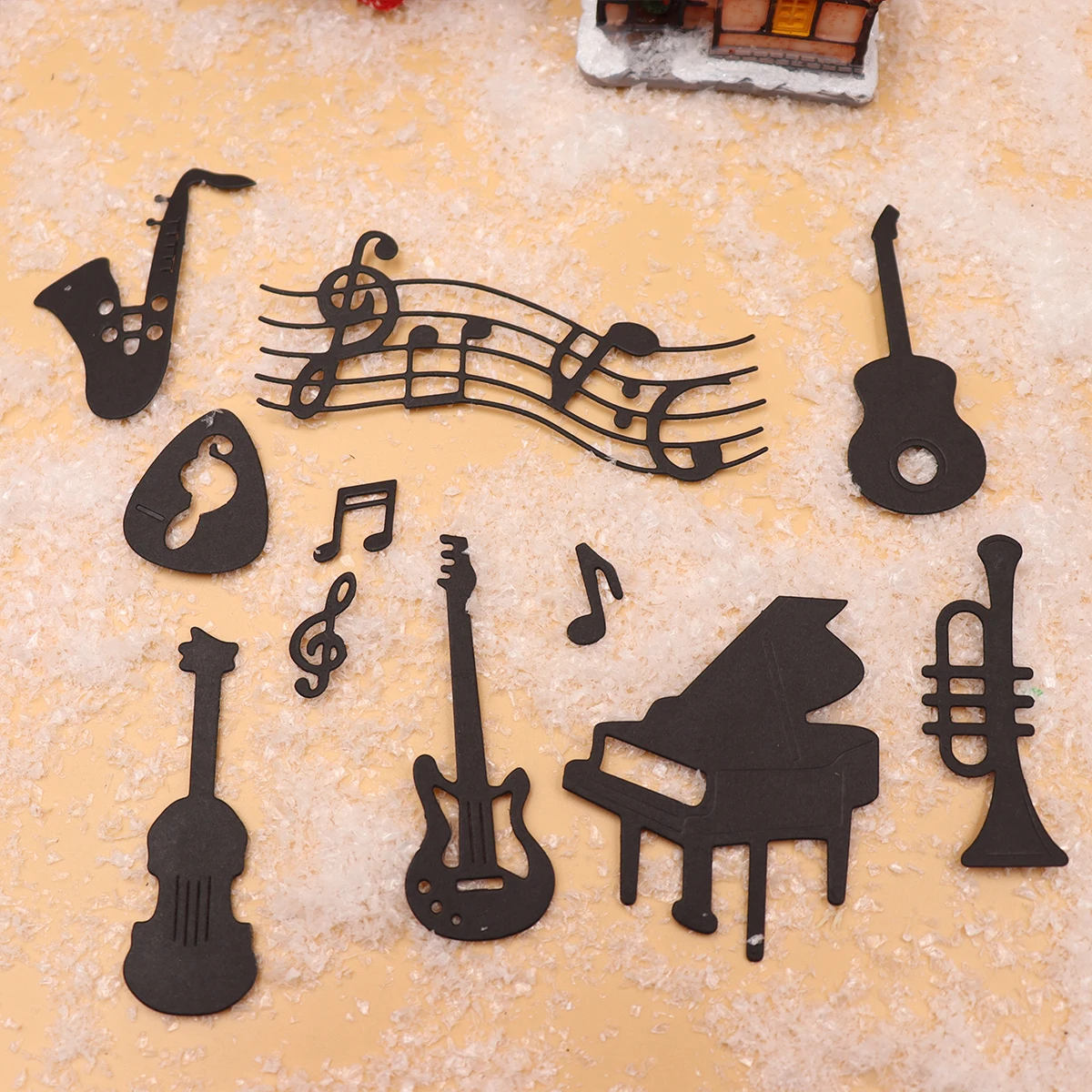 Piano Musical Instruments Guitar Saxophone Musical Symbols Scrapbook Die Cutting Embossing Dies DIY Greeting Card Making Crafts