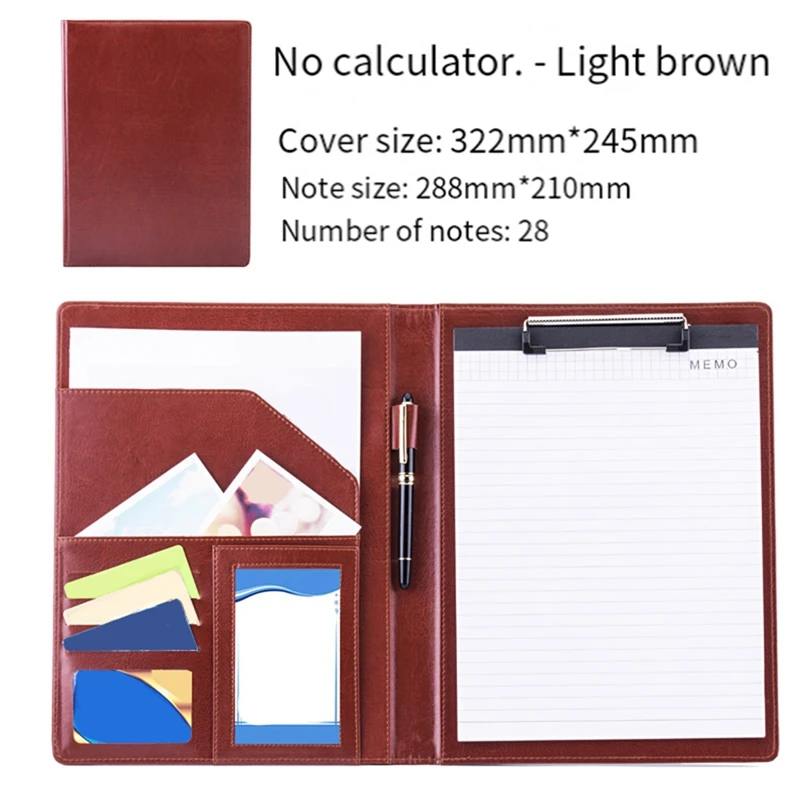 A4 Conference Folder Multifunctional Business Folder Leather Contract File Folders Filing Office Folder Chool Folder