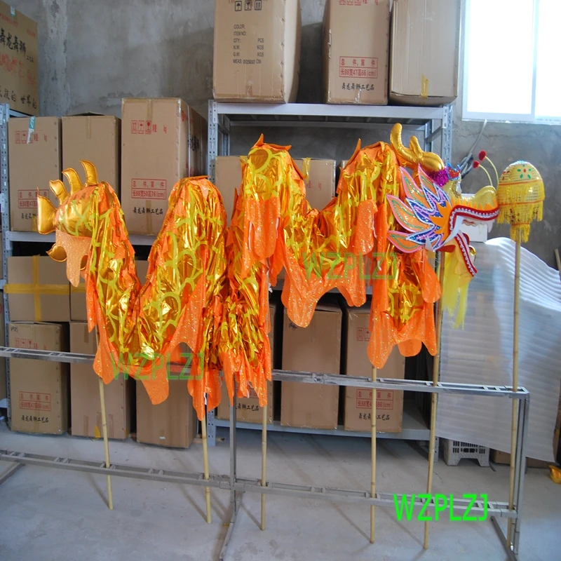 

4 kids Outdoor Game 4m Size 5 Golden Dragon Dance Costume Student Children Party Christmas Parade Folk Stage Carnival China