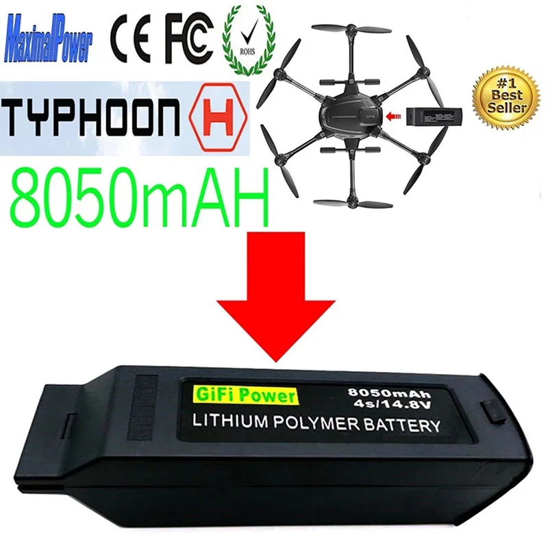 Quality GiFi 14.8V 8050mAh Capacity Battery 14.8V 4S Upgraded Replacement Lipo Battery Drone Battery For Yuneec Typhoon H480