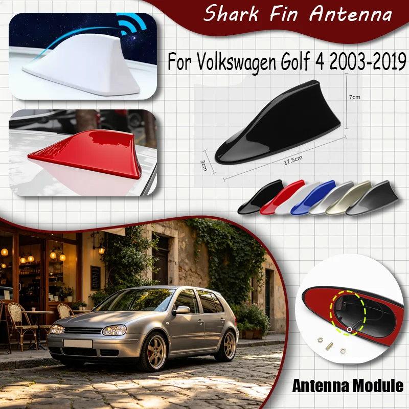 For Volkswagen Golf 4 2003-2019 Shark Fin Antenna, FM Signal Booster, Waterproof Radio Antenna, FM/AM Super Aerials