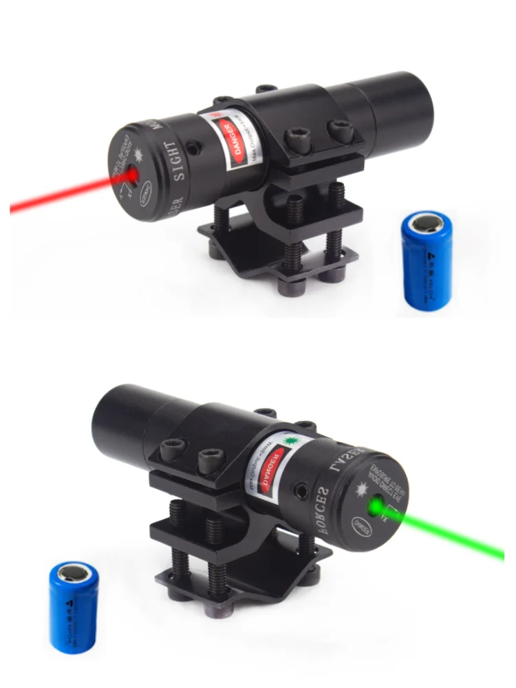 Green Red Dot Rifle Laser Sight AR15 Hunting Laser Pointer with Rechargeable Battery 20mm Picatinny Rail Laser Scope Sight