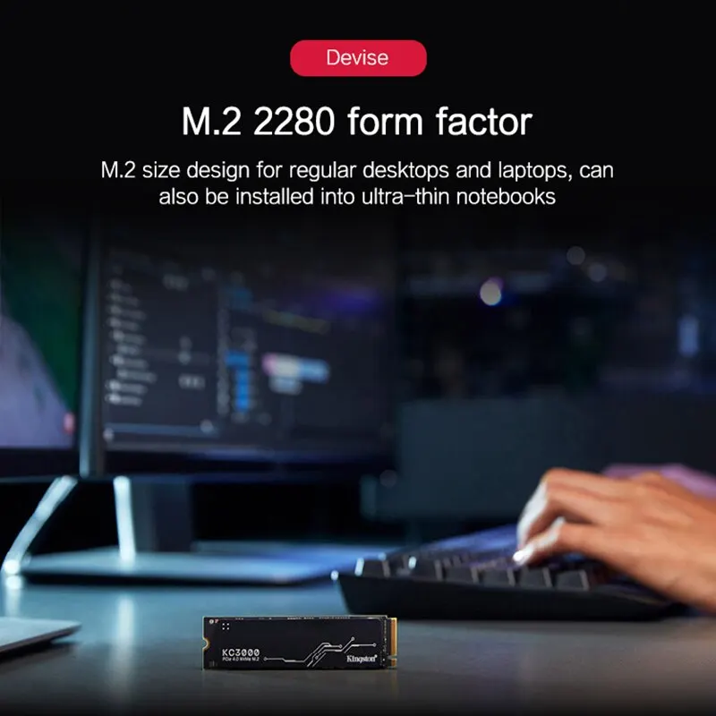 Imagem -03 - Kingston-unidade Interna de Estado Sólido Disco Rígido do Desktop Ssd Nvme M.2 2280 Pcie 4.0 x4 Kc3000 1024gb 512gb 1tb 2tb Ps5