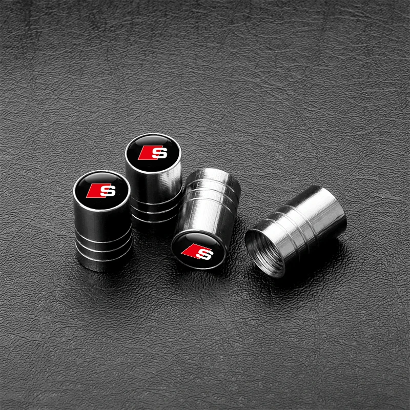 Car Wheel Tire Valve Caps Tyre Stem Covers Airdust Waterproof For Audi Sline Quattro RS3 RS4 RS5 RS6 RS7 A1 A2 A3 A4 A5 A6 A7 A8