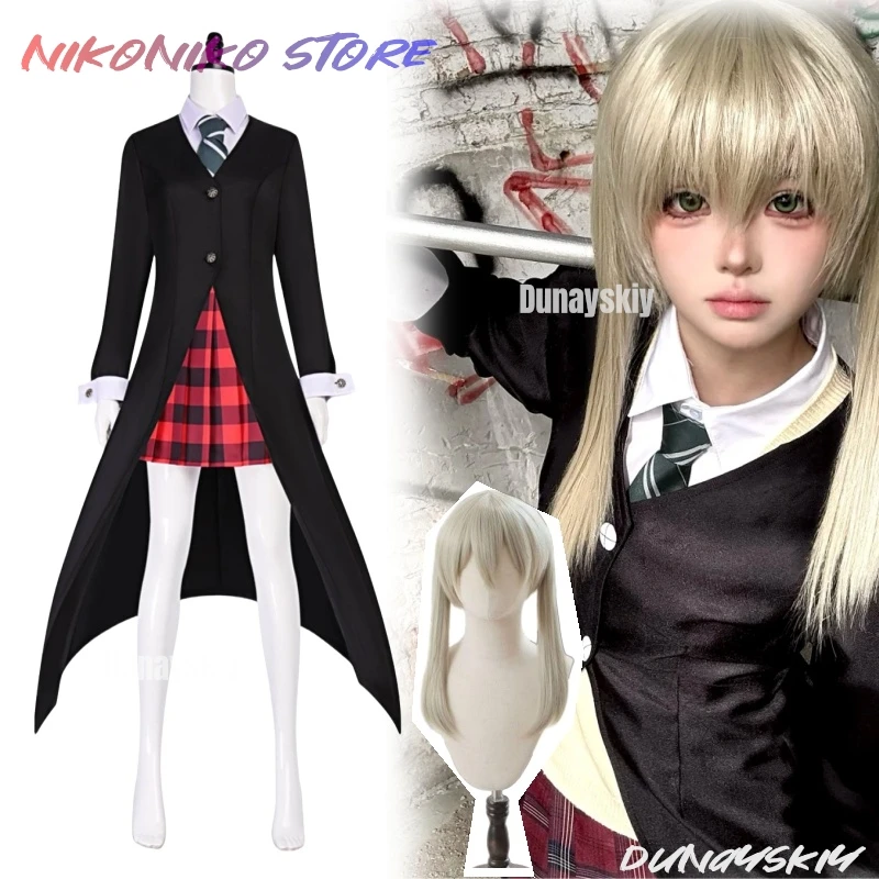 

Аниме Soul Maka Albarn Косплей JK School Eater Костюм для девочек Юбка Униформа Парик Хэллоуин Вечеринка Ролевая игра Наряд Maka Cos