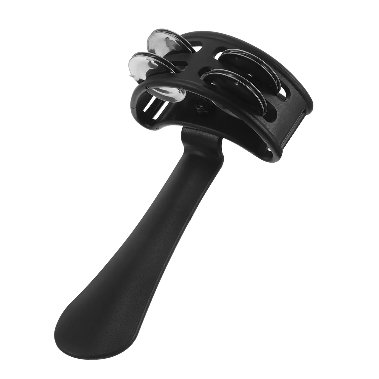 Handheld Tambourine Double Row Metal Jingles Mini Hand Bell Percussion Instrument for Kids Adults Music Shakers Street Party