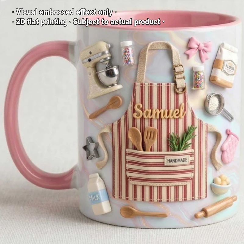 Custom Baker Mug 2D Print Personalized Name Text Ceramic Coffee Cup for Tea Cocoa Milk Juice Birthday Housewarming Gift